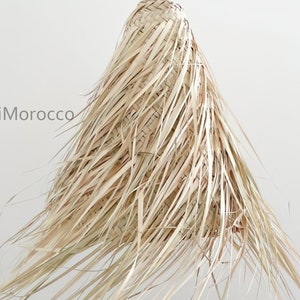 Braided pendant lamp in natural palm fiber Suspension en osier zdjęcie 3