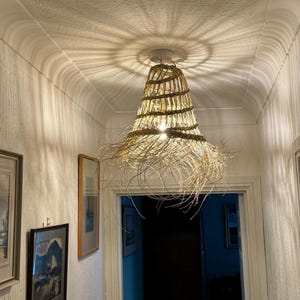 Suspension tressée en fibre de palmier naturelle - natural Moroccan Lantern image 1