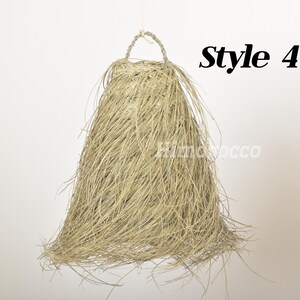 May include: A natural fiber lampshade in a light beige color, hanging from a white ceiling. The lampshade is made of long, thin strands of material, giving it a wispy, airy appearance. The text "Style 4" is visible in the upper right corner of the image.