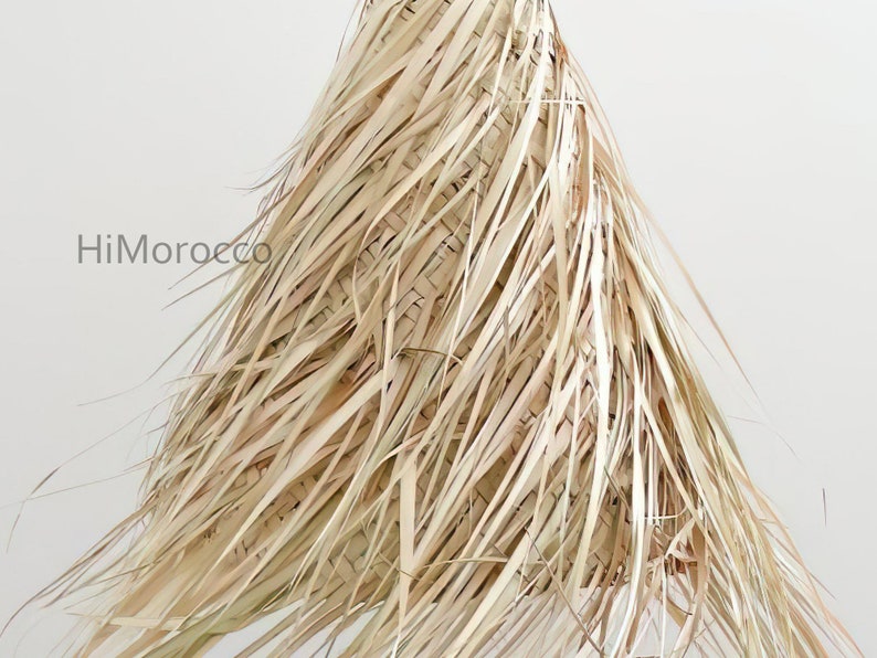 Braided pendant lamp in natural palm fiber Suspension en osier zdjęcie 4