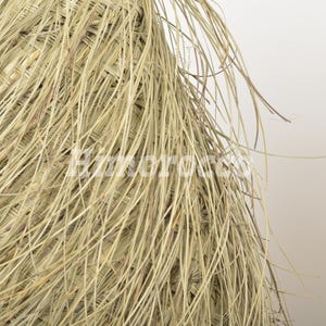 May include: Close-up of a woven basket made from natural fibers, with a light brown color and a rough texture.