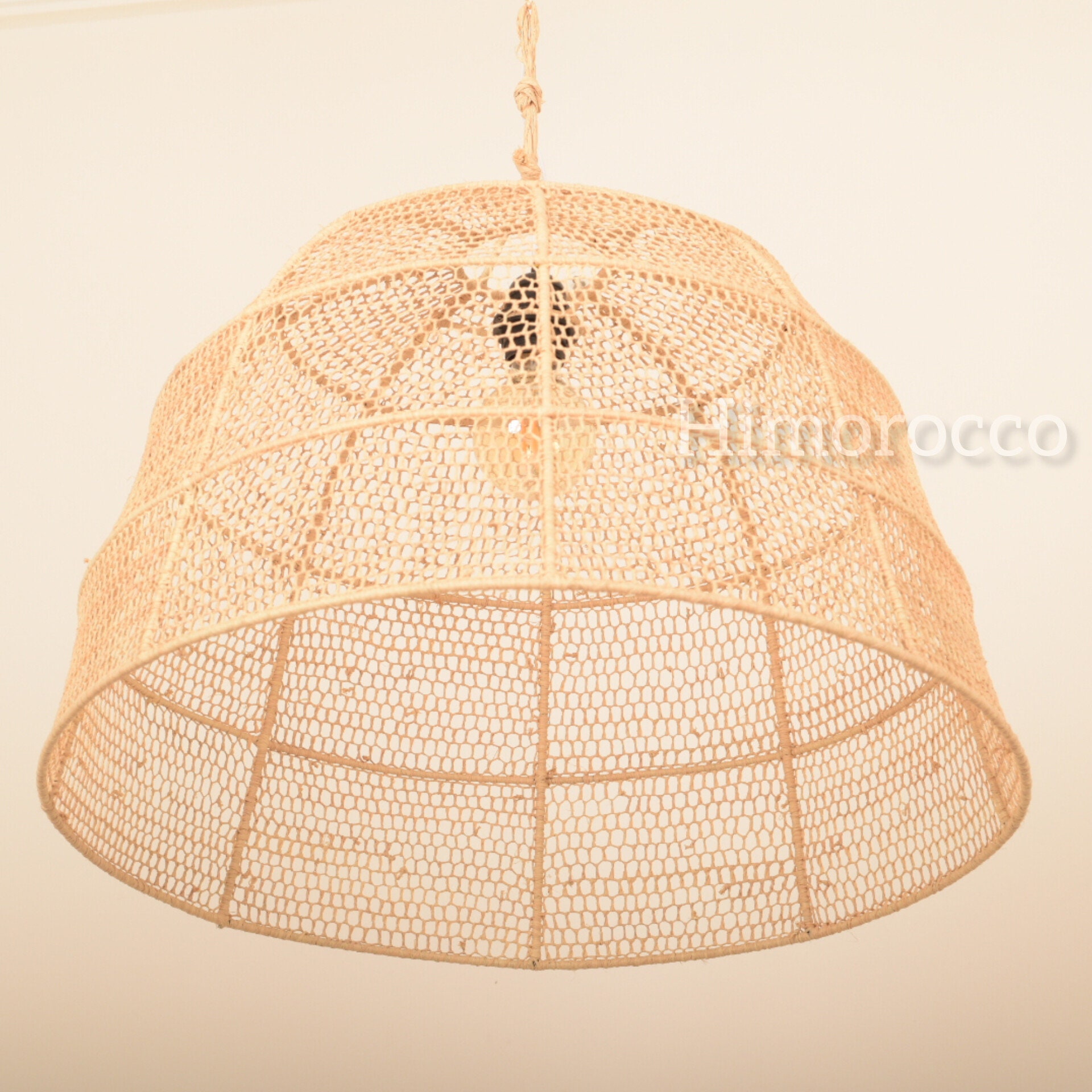 Lustre Raphia Braided Pendant Lamp in Natural Raphia Fiber - Suspension En Raffia - Etsy