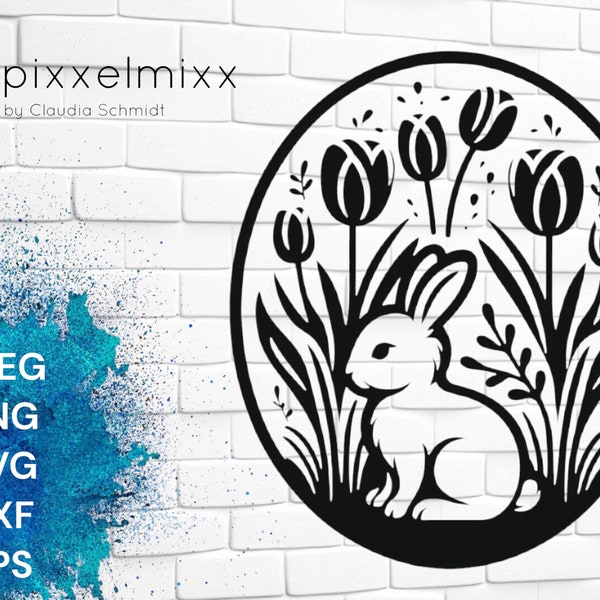 Süßer Hase, Ostern, Frühling, Vorlage, Plottervorlage, Laservorlage,, goldiger Hase, svg, Blumen, Schneidedatei, Sublimation, Plotten, Cut