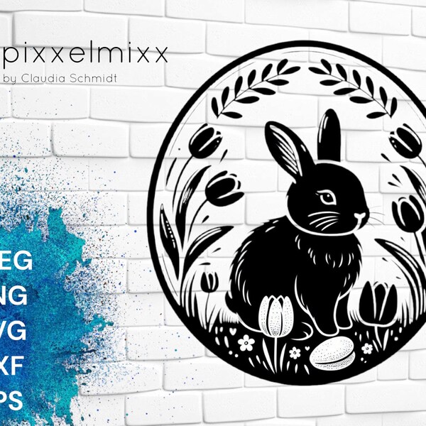 Süßer Hase, Ostern, Frühling, Vorlage, Plottervorlage, Laservorlage,, goldiger Hase, svg, Blumen, Schneidedatei, Sublimation, Plotten, Cut