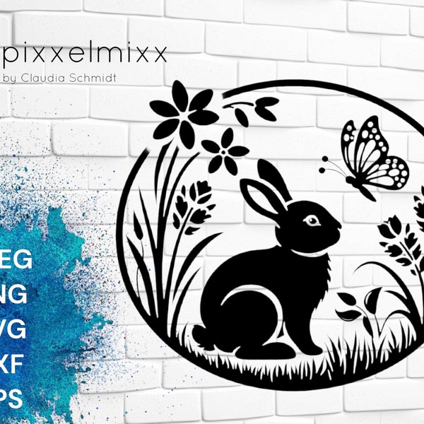 Süßer Hase, Ostern, Frühling, Vorlage, Plottervorlage, Laservorlage, goldiger Hase, svg, Blumen, Schneidedatei, Sublimation, Plotten, Cut