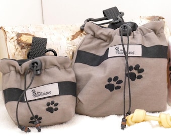 Leckerlibeutel für Hunde in verschiedenen Farben mit schmutzabweisenden Innenstoff