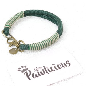 Collar for dogs bottle green with green and nature handmade Liba Pawlicious