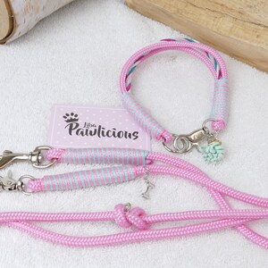 Collar XS M dogs pink sail rope handmade Liba Pawlicious image 5