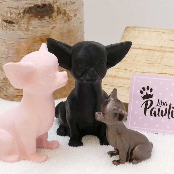 Chihuahua Dekofigur, einmaliges Geschenk für Hundebesitzer, 3D Druck