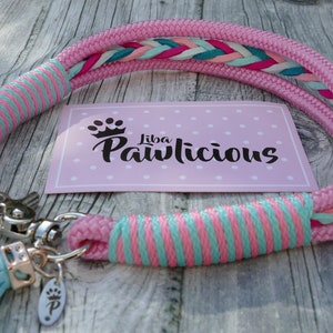 Collar XS M dogs pink sail rope handmade Liba Pawlicious image 2