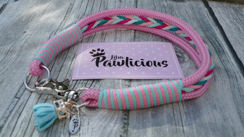 Collar XS M dogs pink sail rope handmade Liba Pawlicious image 2