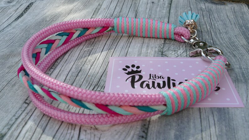 Collar XS M dogs pink sail rope handmade Liba Pawlicious image 8