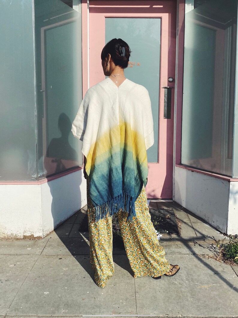 Hand Woven Naturally Dyed Ombré Cape image 2