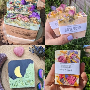 Handmade Vegan artisan soap, botanical soap gift, landscape soap