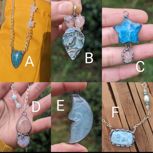 Collection été, solstice, mer, ormeaux, opale aurore, apatite, bijoux cadeaux