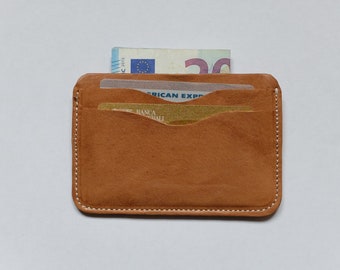 Case for ATM cards credit cards money wallet case in genuine leather and recycled vintage effect