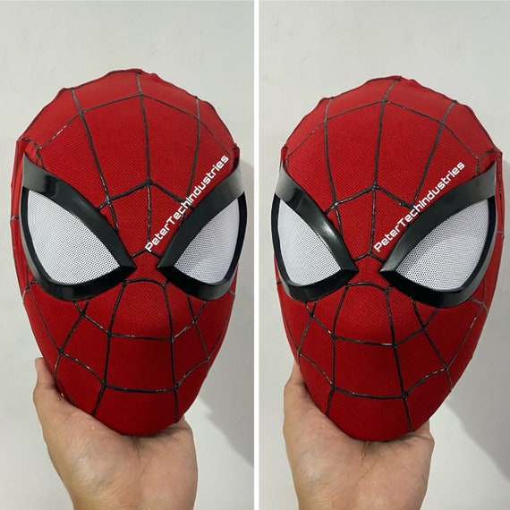 【新品未使用】スパイダーマンハイクオリティ マスク レプリカ黒 ブラックスパイダーマンマスク、フェイスシェルレンズ付きトビー