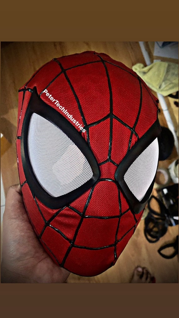 アニメスパイダーマンフェイスシェルレンズマスク生地、ふわふわの