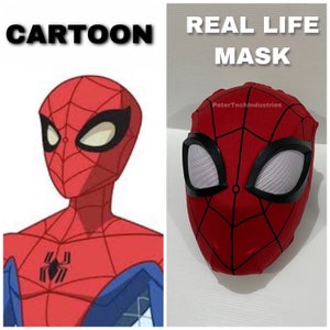 Cartoon Spectacular Spiderman New Mask Style Faceshell Lenses Fabric Mask