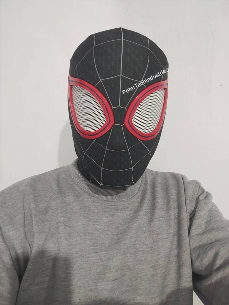 Mask Faceshell Miles Morales Spiderman Into SpiderVerse | Etsy