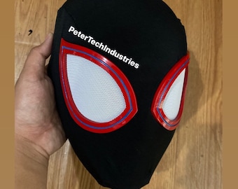 All Black Miles Morales Mask Faceshell Lenses