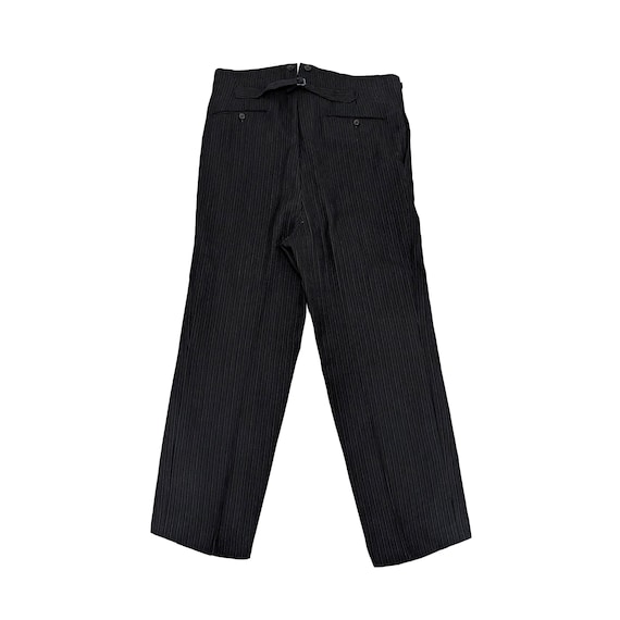 Vintage 50s Black Striped Buckle Back Trousers Mans Working Class