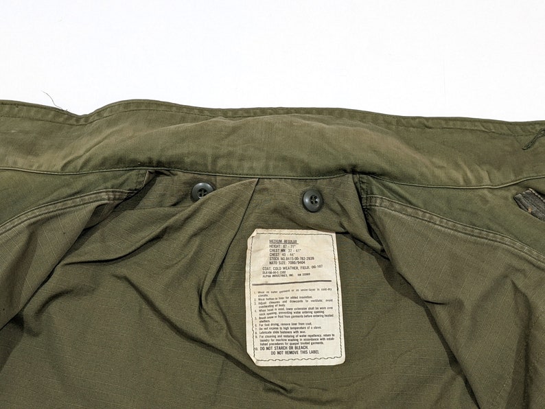 US. Army M-65 OG Olive Green Field Jacket Vintage 80's by - Etsy