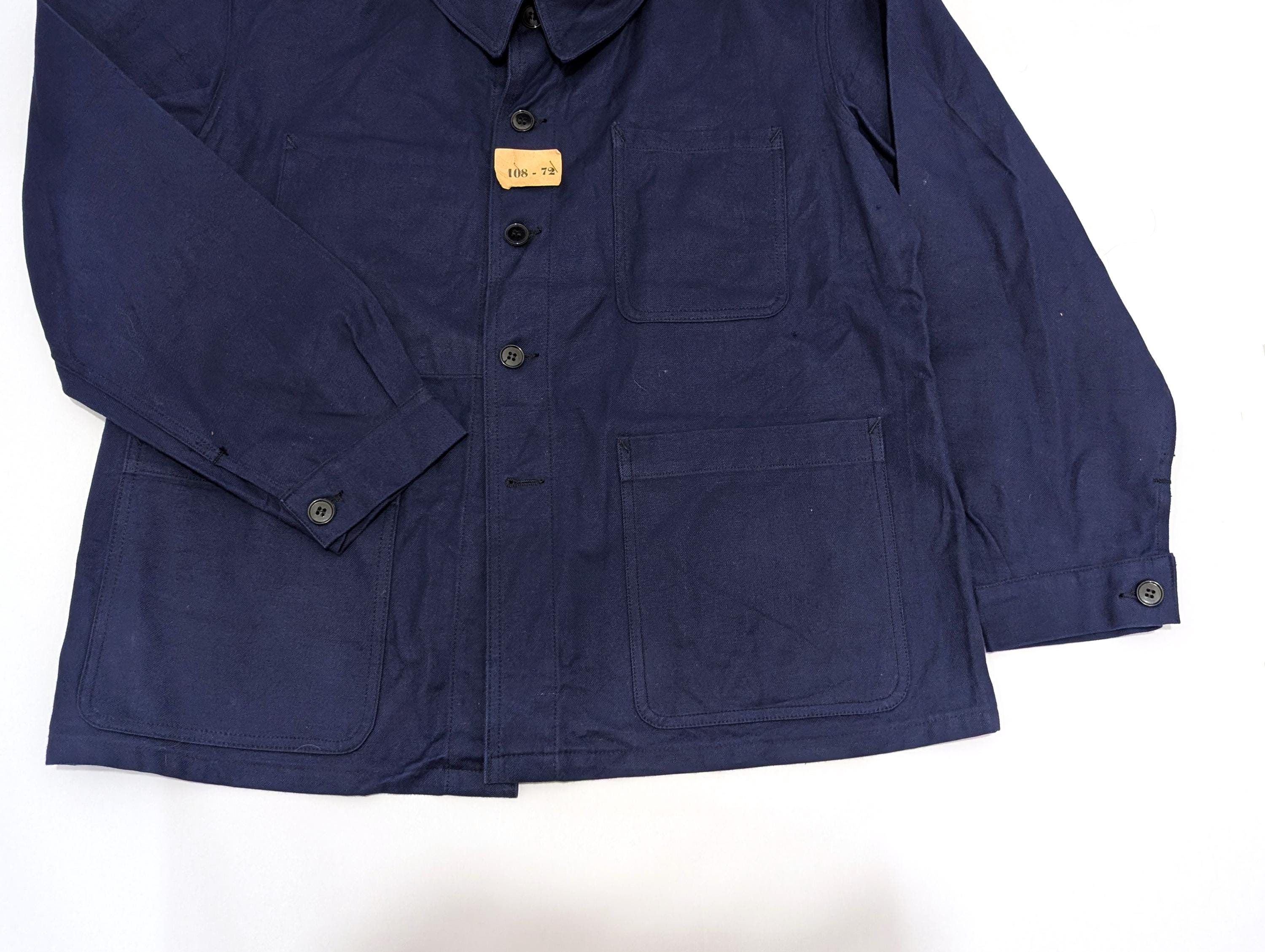 Vintage 60s French Navy S.N.C St James Ink Blue Work Jacket