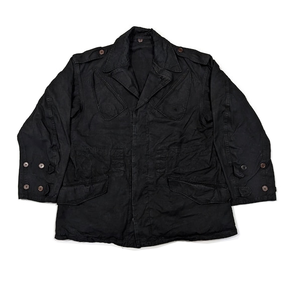 Vintage 70s Dutch Army Field Jacket Overdyed Black Etsy UK