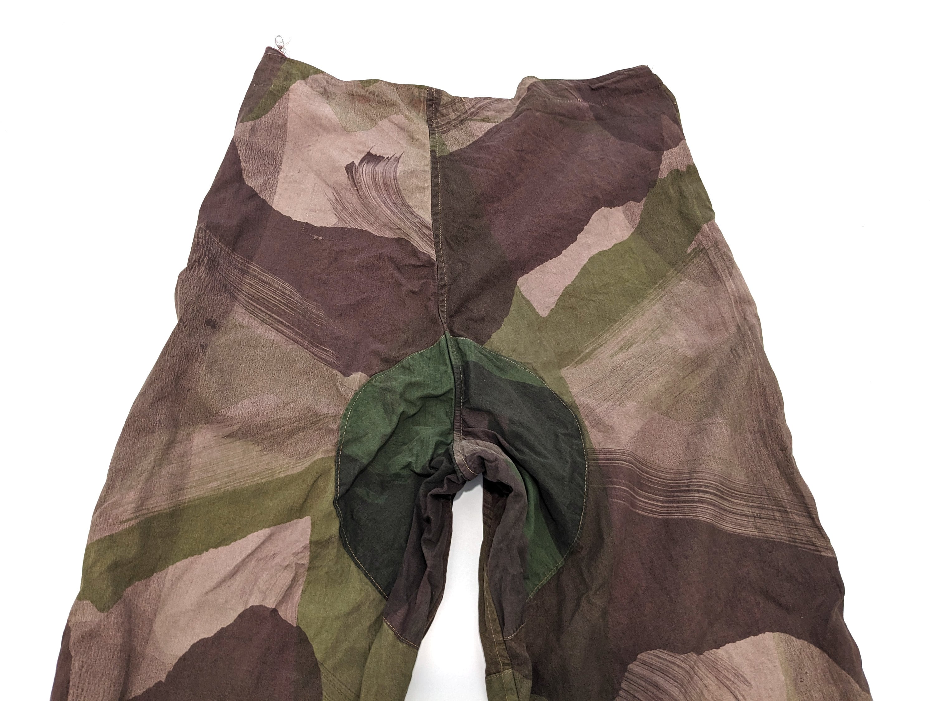 40s 【British Army Brushed Camo Trousers】 Vintage 40s WW2 British Army Camouflage Windproof Cargo Pants