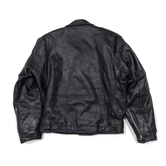 ジャケット・アウター vintage 50s leather jacket ITALY Vtg 50s or 60s Brooks Leather Motorcycle Jacket Grunge Biker