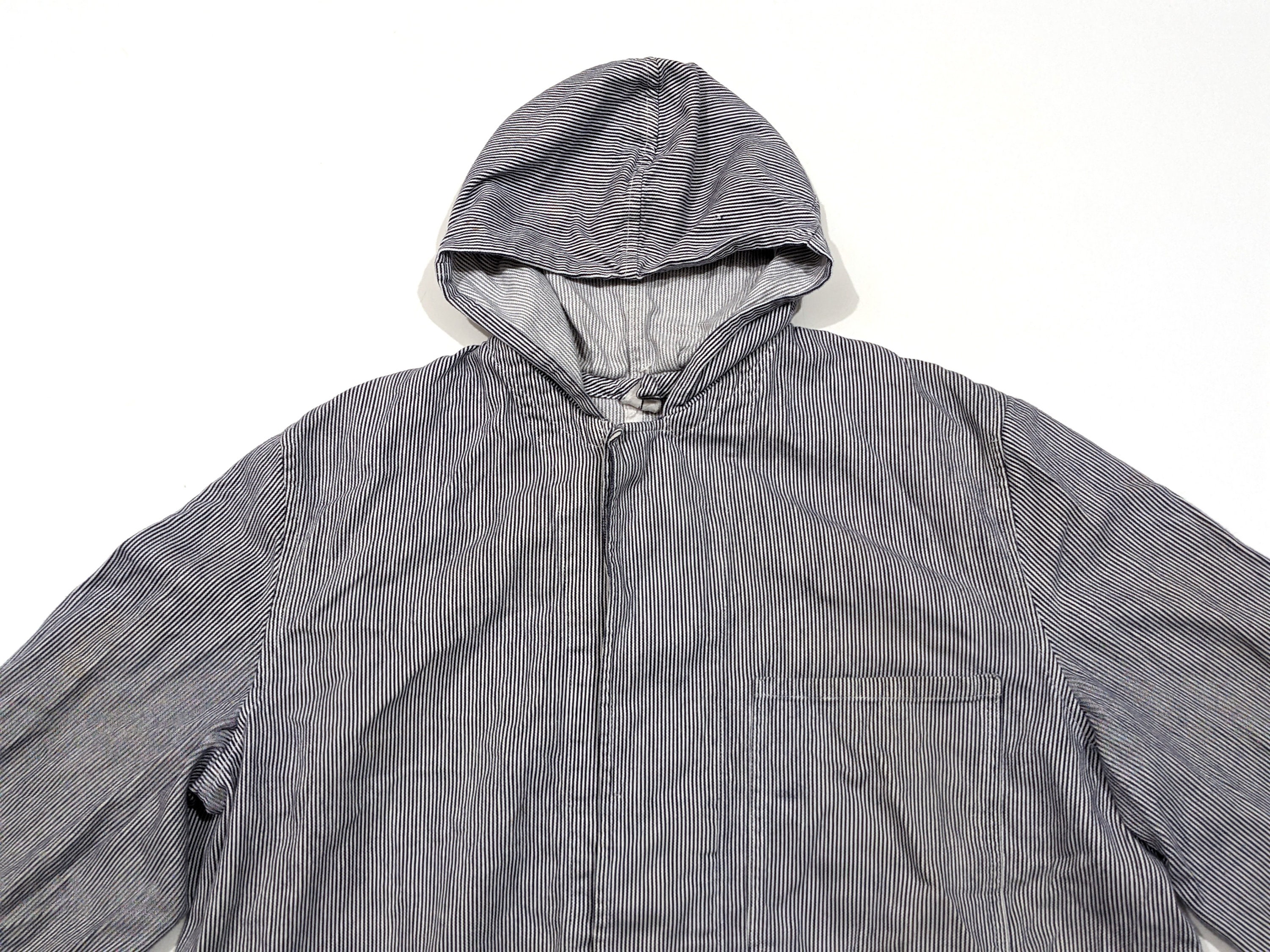 Vintage Striped Work Chore Coat Smock With Hood European Workwear - Etsy