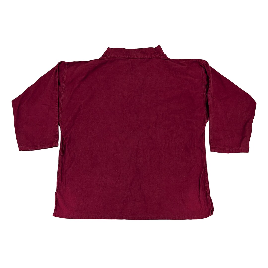 こ*れ様 50s holdfast british fisherman smoc Vintage 50s Holdfast British Fisherman Cherry Red Smock Work