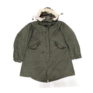 Vintage 80er Jahre US Army M65 Fishtail Parka - Olivgrüne Militärjacke