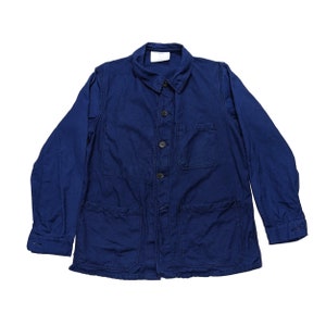 Vintage French Style Workwear Work Indigo Chore Jacket