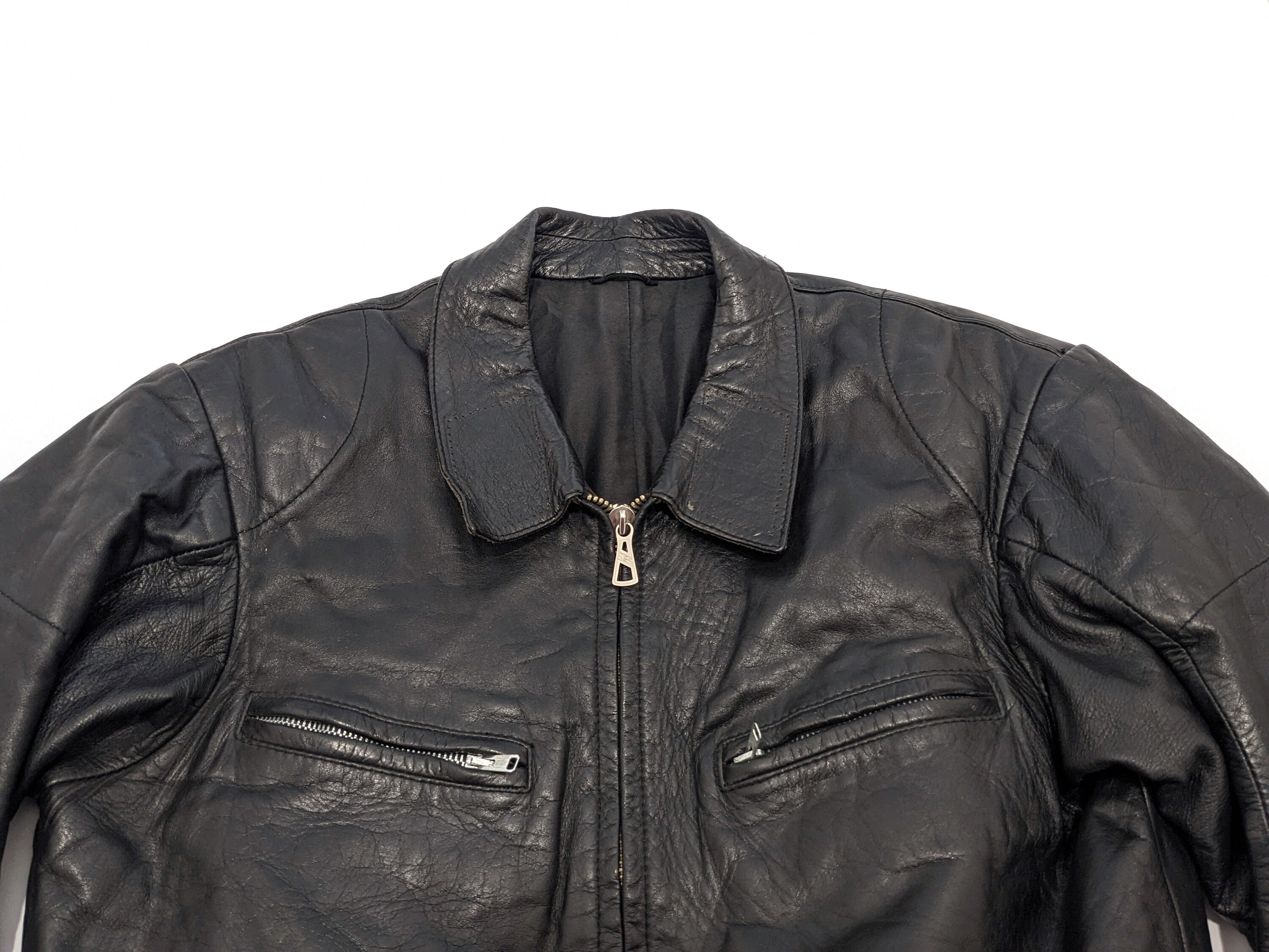 ジャケット・アウター vintage 60s AERO zip UK leather jacket A&H Apparel Mens Classic Vintage Two Tone Genuine Top-Grain