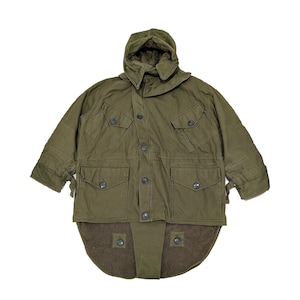 Vintage 50s British Army Genuine Middle Parka With Hood Olive Jacket Small Size