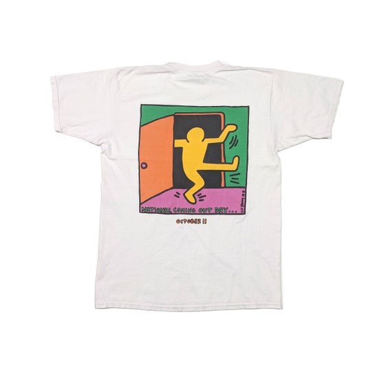 Vintage 90's Keith Haring T-shirt National Coming Out Day - Etsy