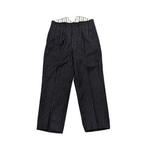 Vintage England 1940s Striped Wool Trousers Mans Working Class