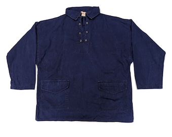 Vintage 50s Holdfast British Fisherman Cherry Red Smock Work