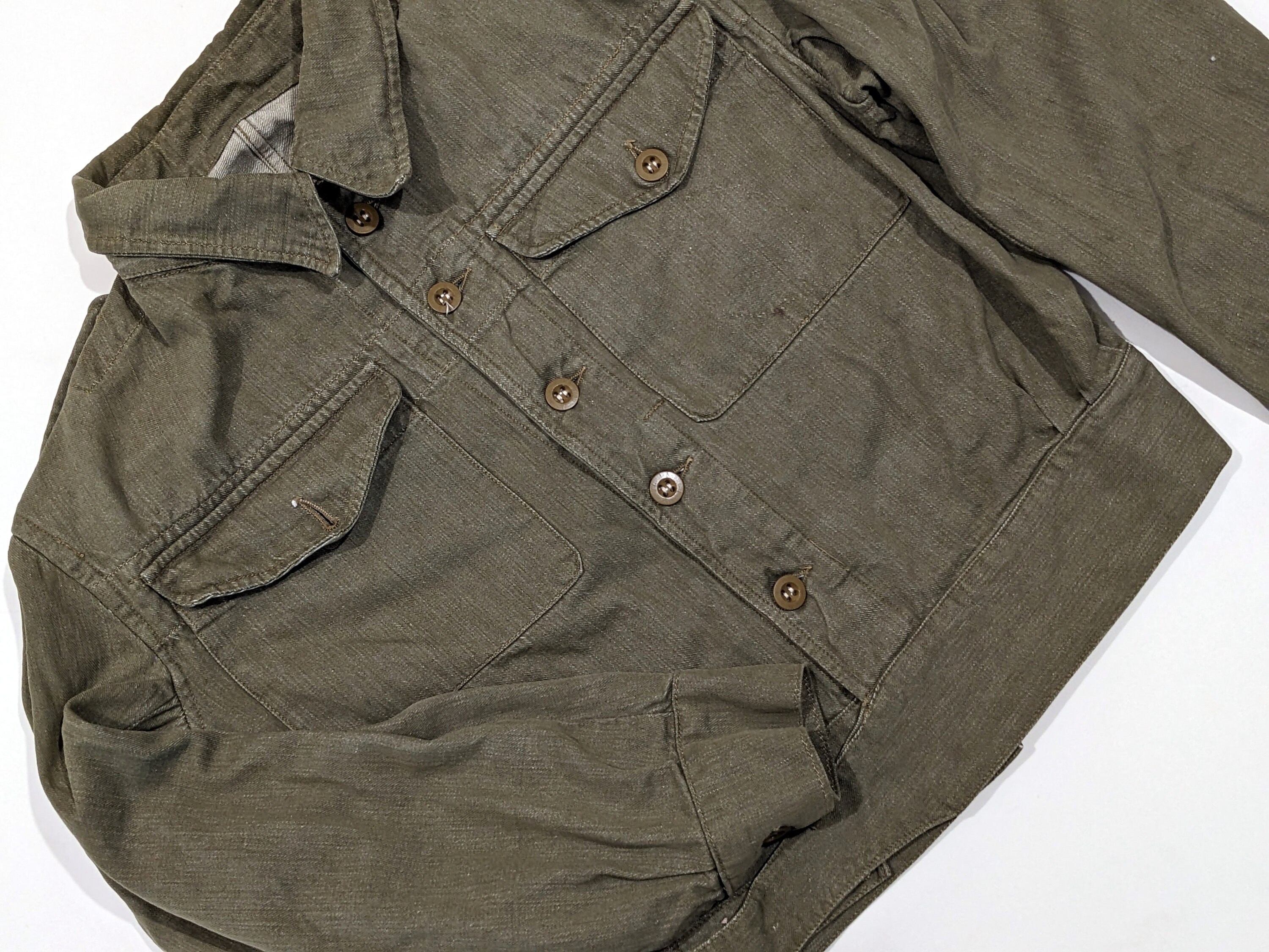 Vintage British Army Green Denim Battledress Blouse Jacket Vintage British Army Green Denim Battledress Blouse Jacket