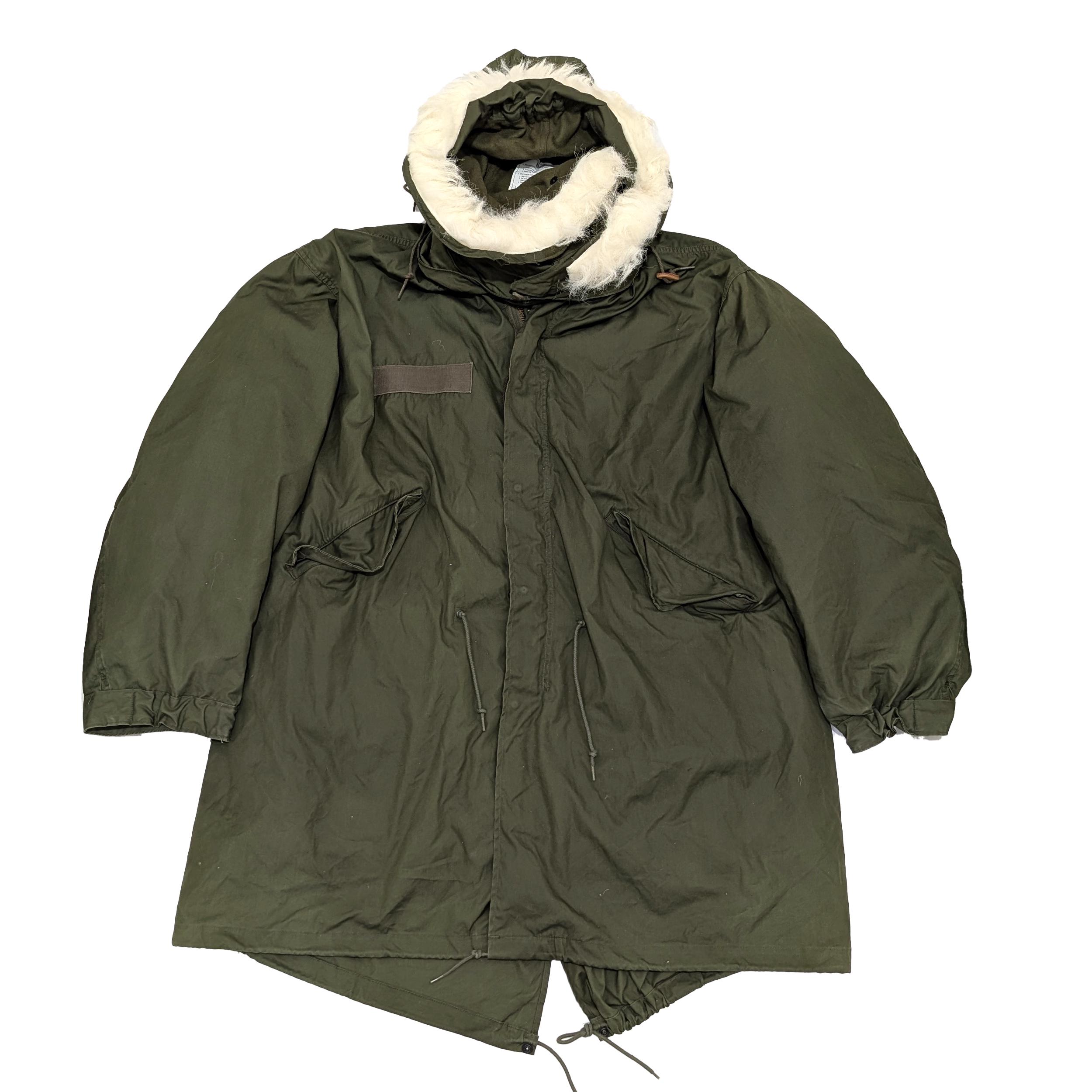 Vintage 80s US Army M65 Fishtail Parka Extreme Cold Weather Olive 