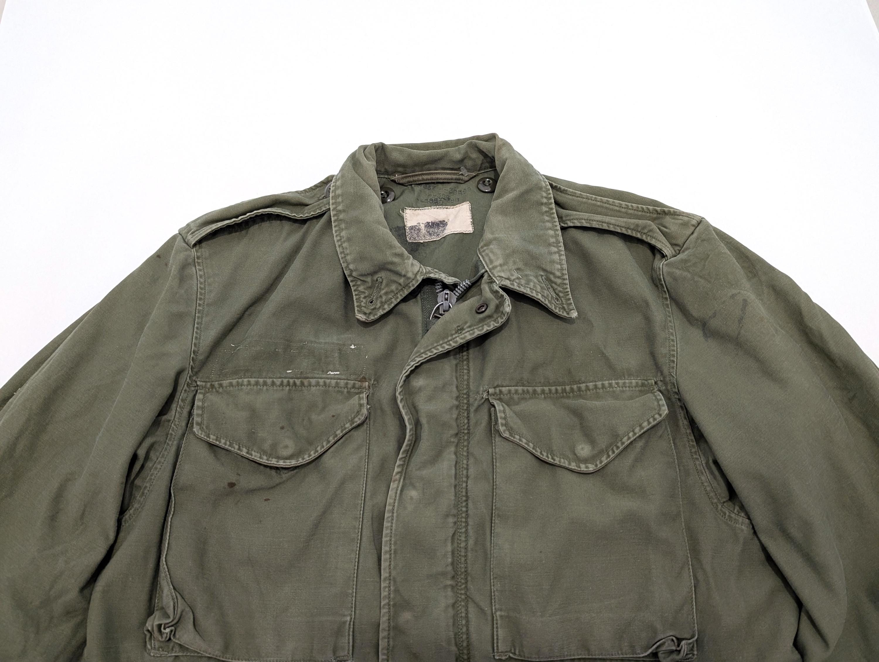 Vintage 50s US Army M-51 OG Olive Green Field Jacket Crown Zipper 