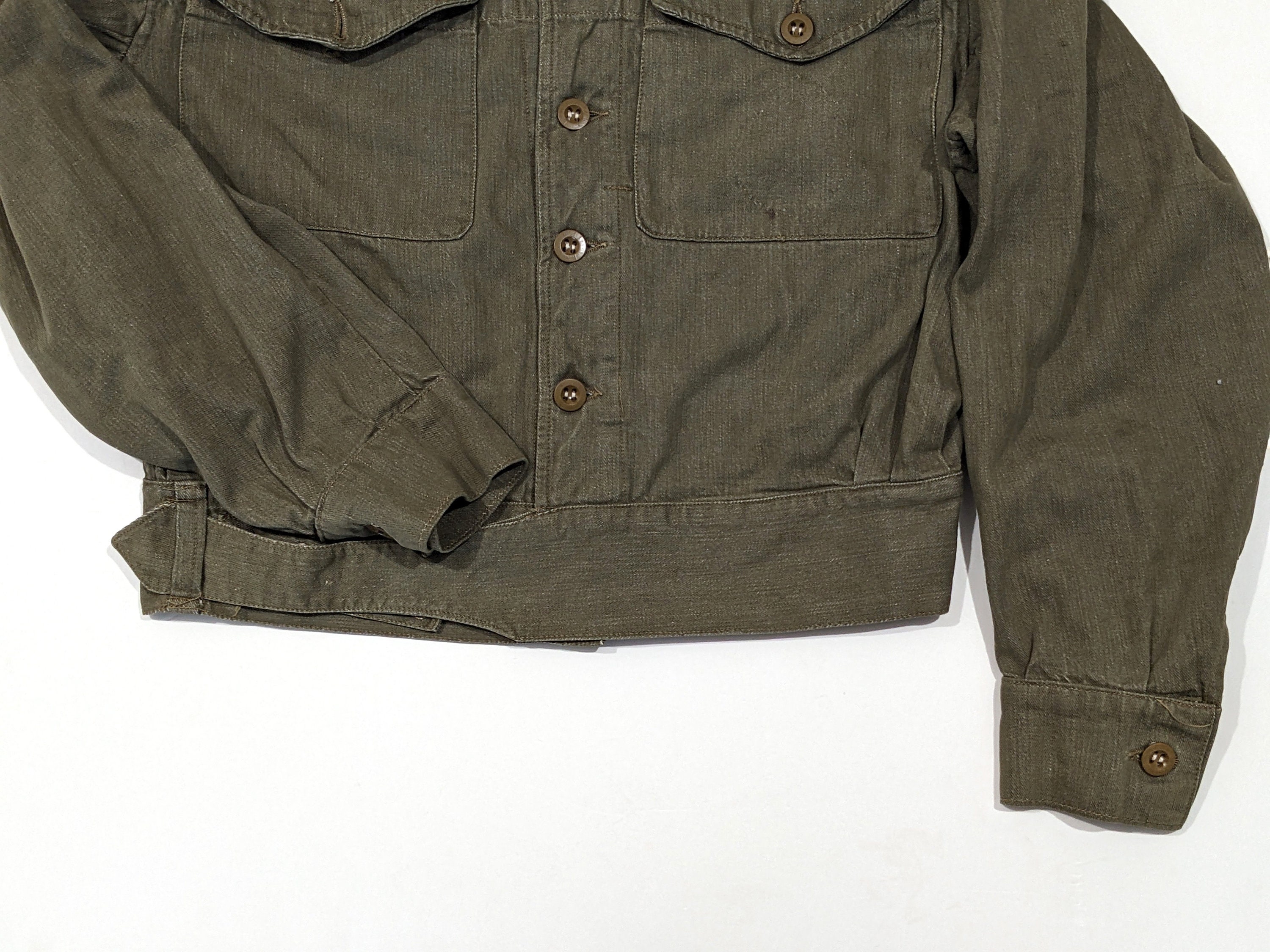 Vintage British Army Green Denim Battledress Blouse Jacket Vintage British Army Green Denim Battledress Blouse Jacket