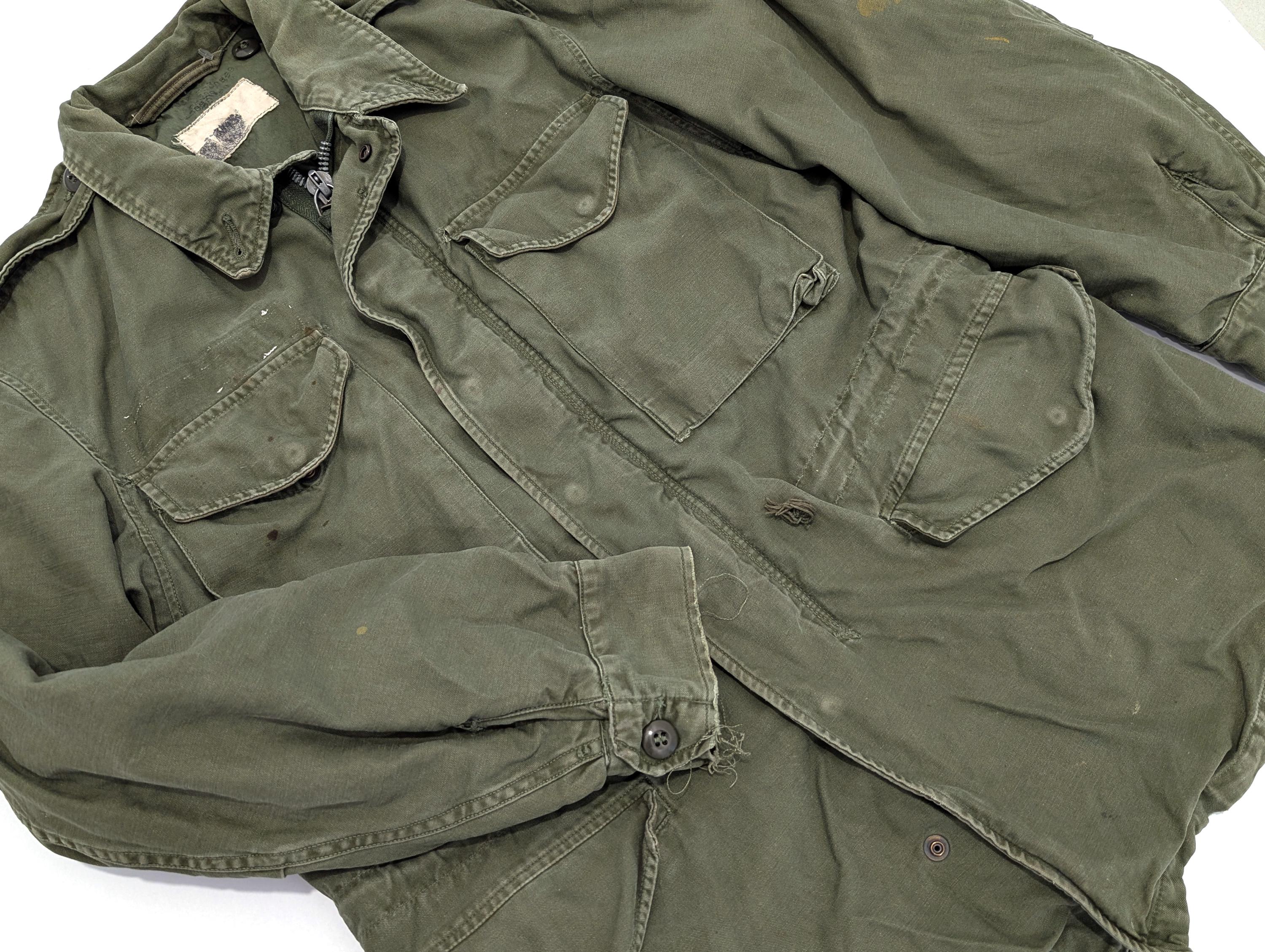 Vintage 50s US Army M-51 OG Olive Green Field Jacket Crown Zipper 