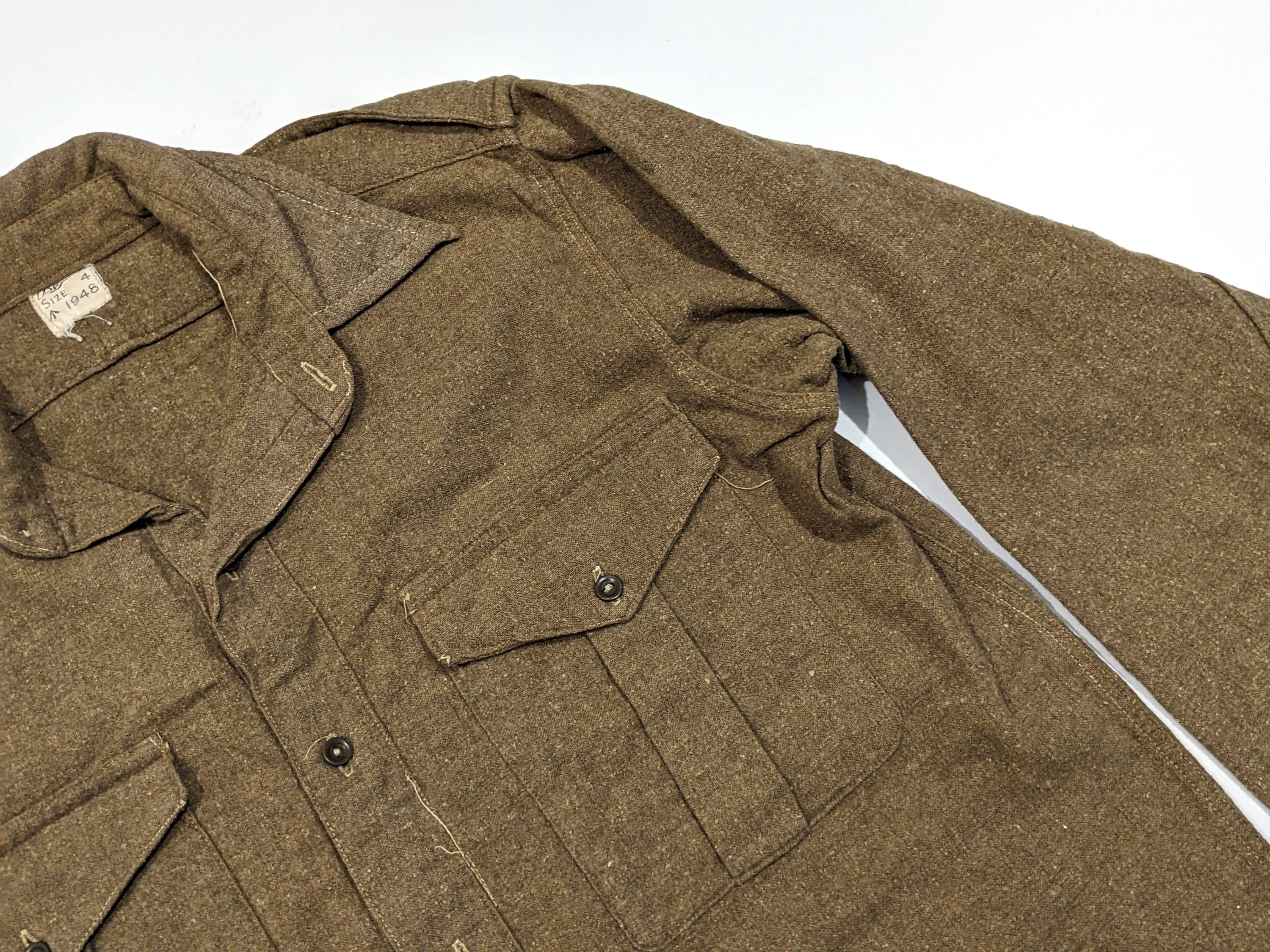Vintage 40s Post WW2 Era British Army Wool Shirt - Etsy