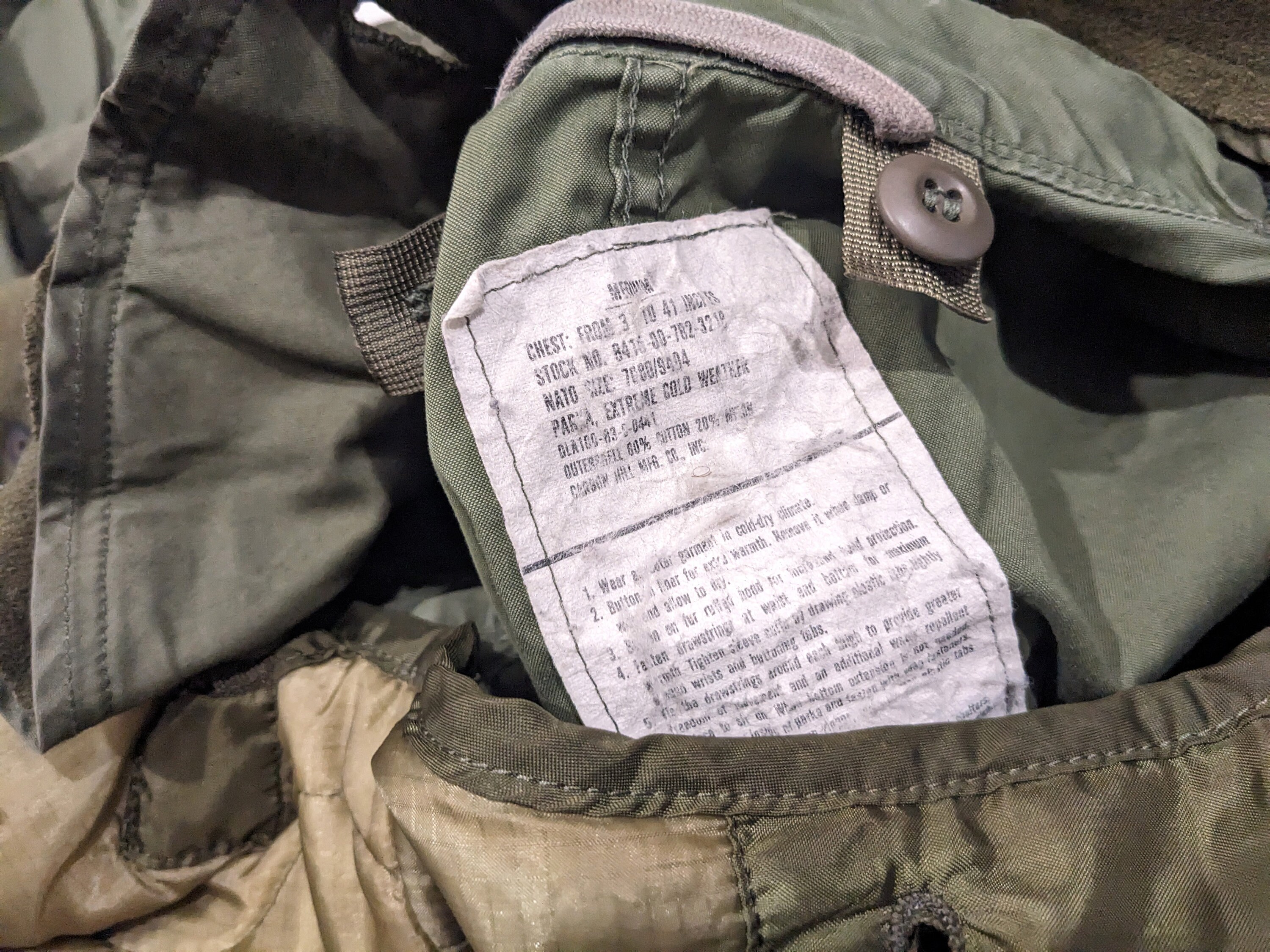 Vintage 80s US Army M65 Fishtail Parka Extreme Cold Weather