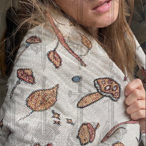 Mother Nature's Magic Mushroom Woven Blanket Etsy