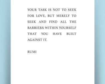 Rumi Love Quote Printable, Spiritual Wall Art, Rumi Printable Art, Home Decor, Inspirational Wall Art