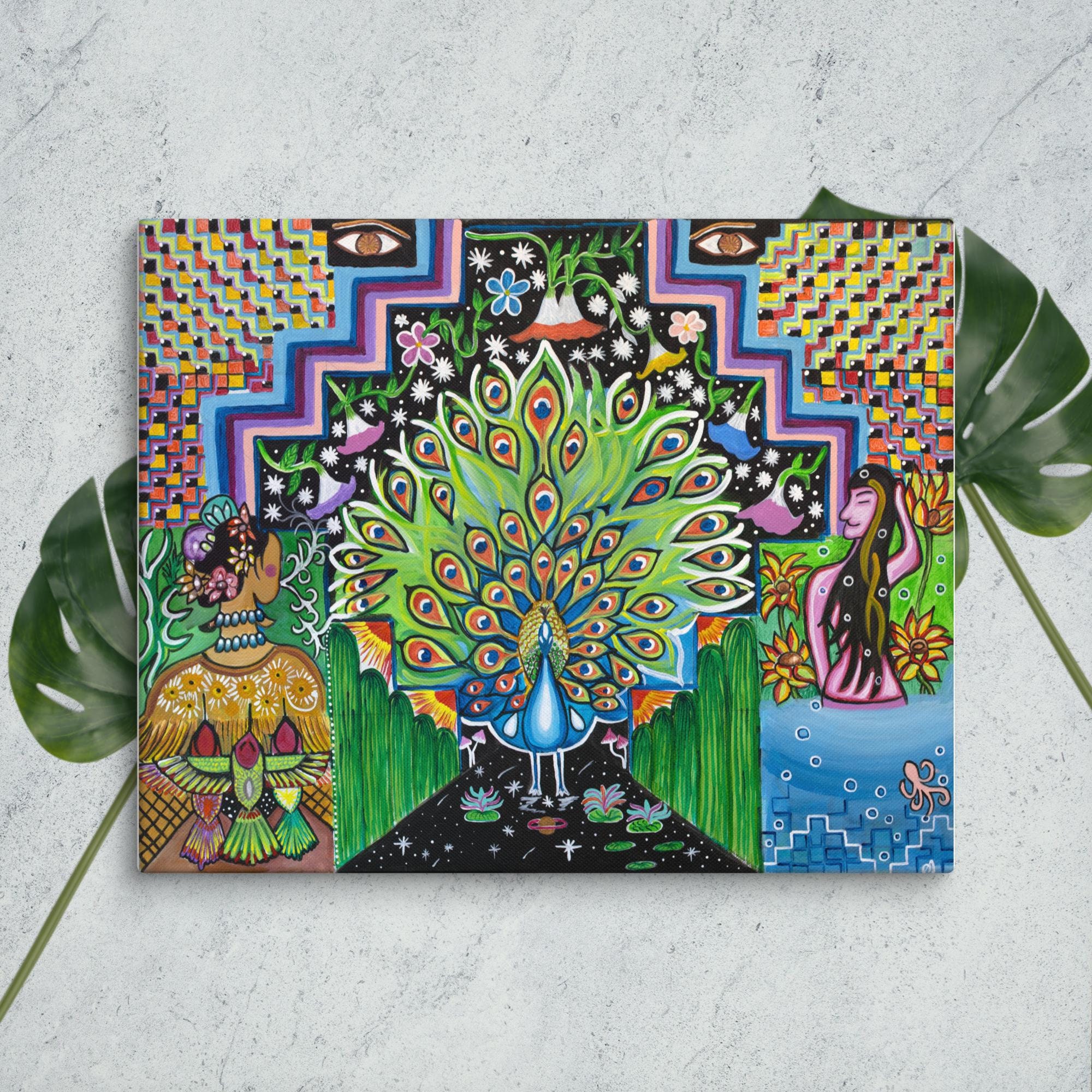 ブラジル アヤワスカビジョン シャーマン　直筆イラスト 絵画油絵 Ayahuasca vision art - Etsy 日本